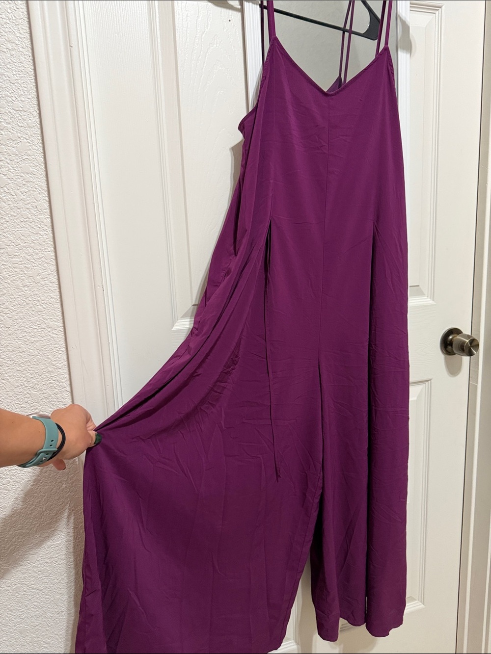 Athleta Plum Wide-Leg Jumpsuit with Spaghetti Straps